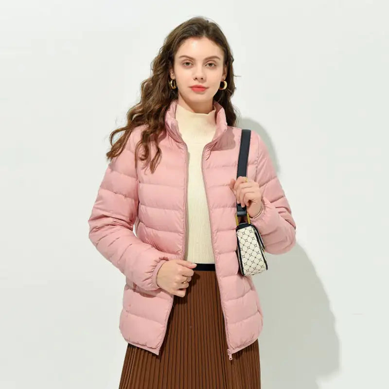 Korean Style Stand-Collar Down Jacket for Women