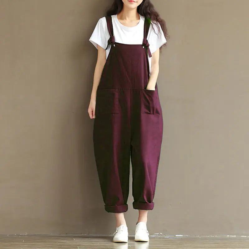 Casual Long Pants for Women with Blue Cotton Strap