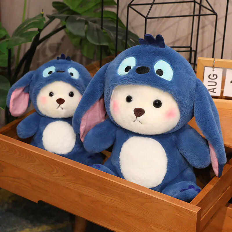 Blue Transforming Bear Plush Toy - Strawberry Bear