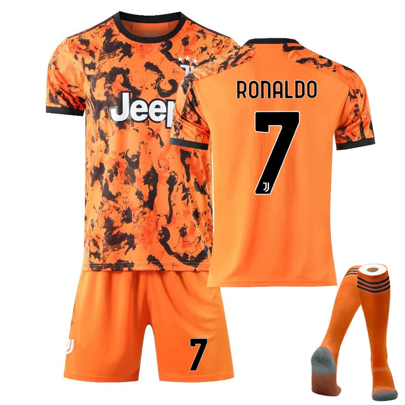 2021 Juventus Home Gold Jersey with Socks, Ronaldo 7