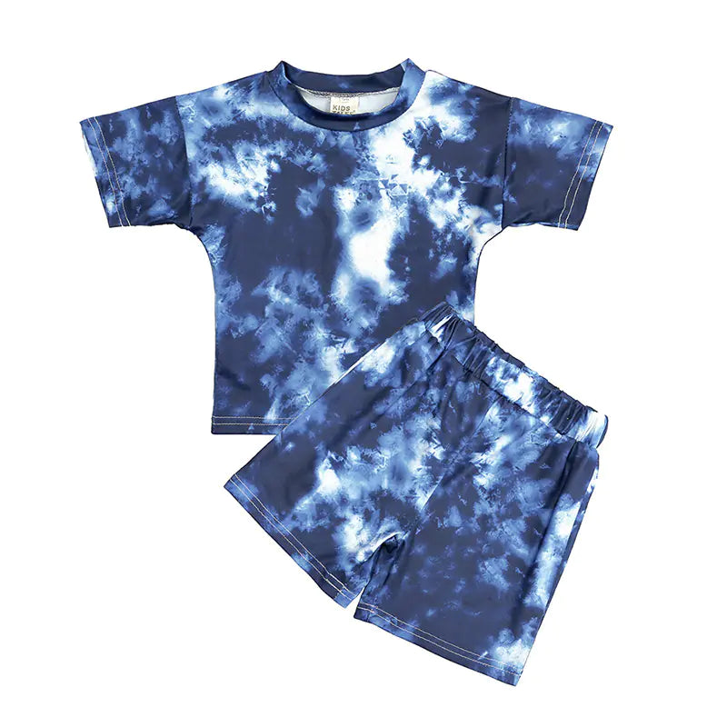 Summer Tie-Dye T-Shirt and Shorts Set for Girls