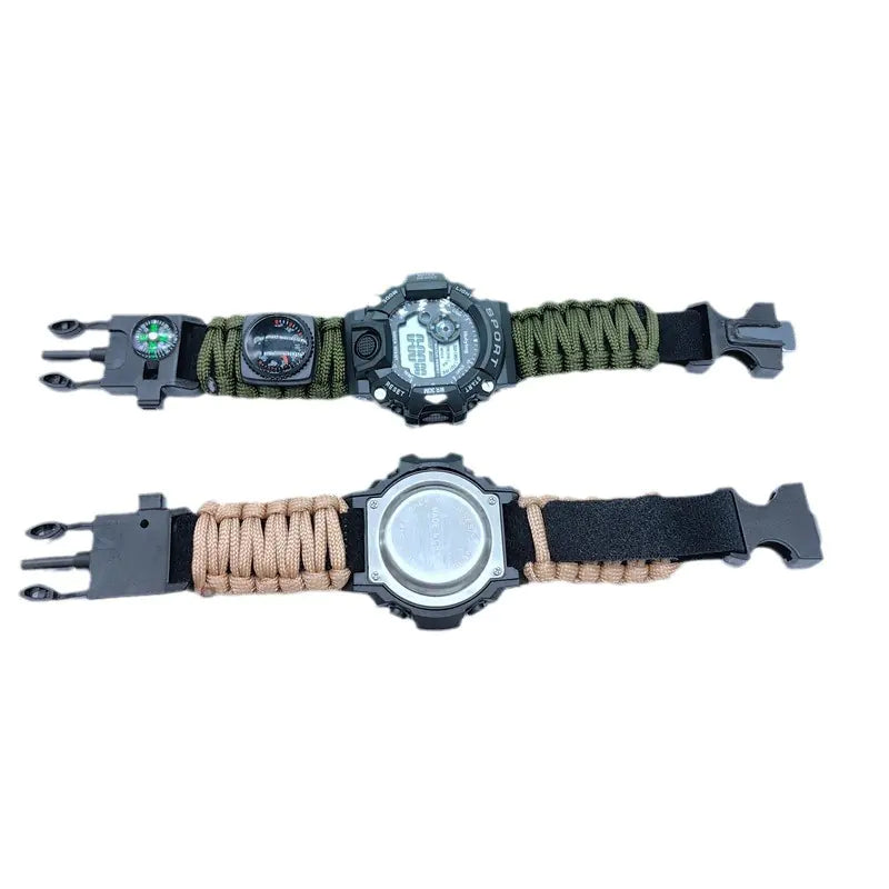 Multifunctional Outdoor Compass Watch with Survival Tools
