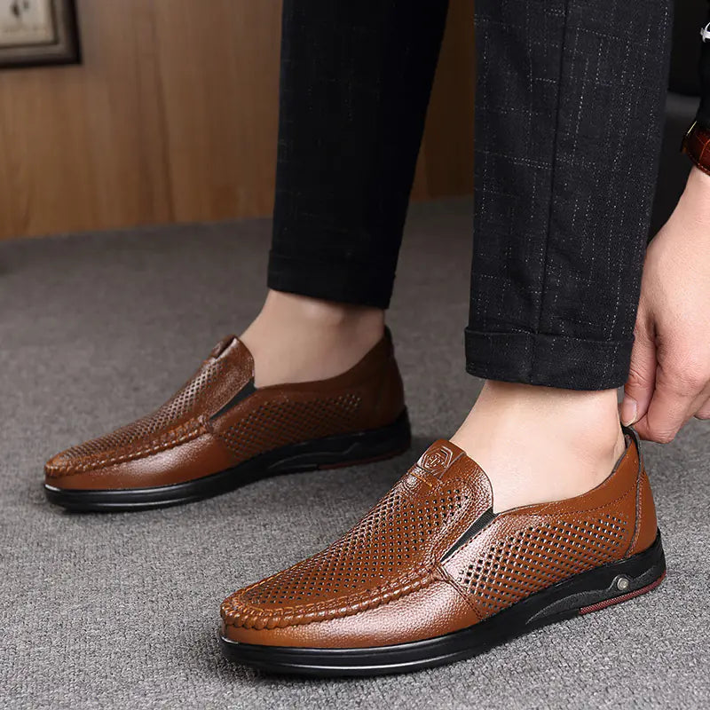 Men's Genuine Leather Breathable Casual Shoes (Size 45-46)