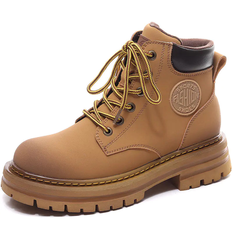 Botas Martin de suela gruesa de cuero versátiles para mujer
