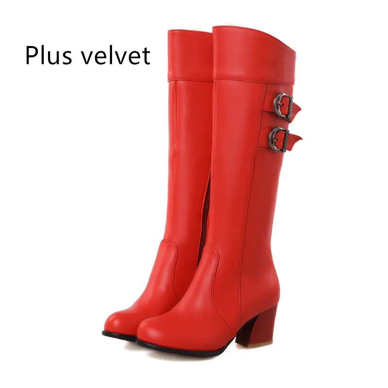 Nuevas botas Martin impermeables de tacón grueso para mujer
