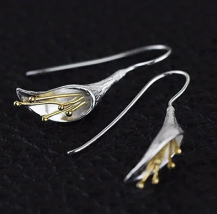 Long Floral Earrings, Bellflower Earrings