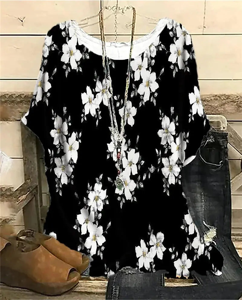 Floral Women's T-Shirt (Casual)