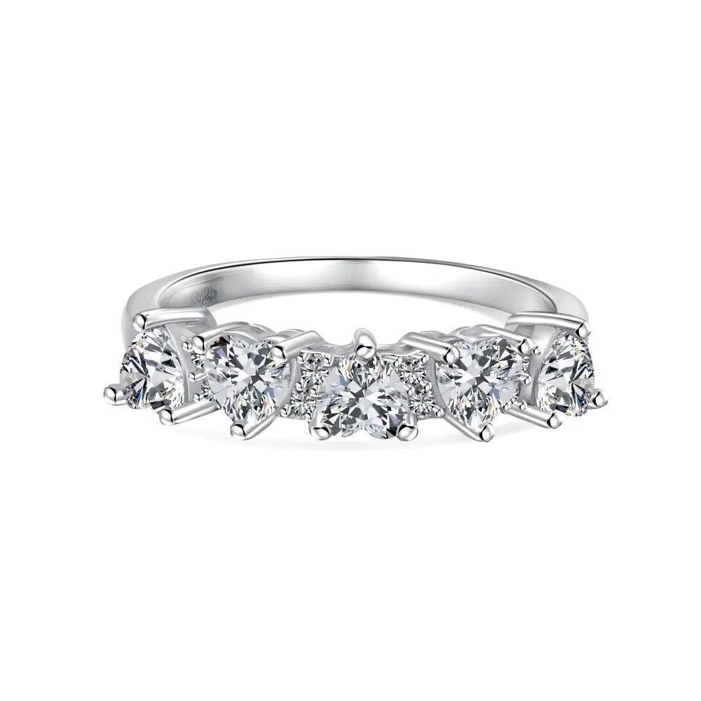 S925 Silver Zirconia Simulated Diamond Ring Stack