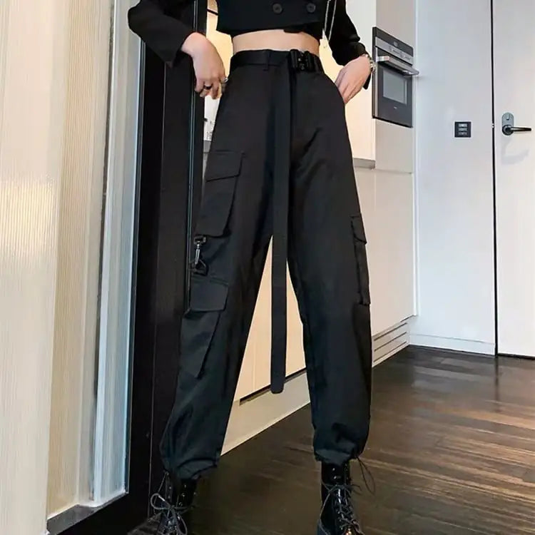 High Waist Drawstring Casual Pants for Women