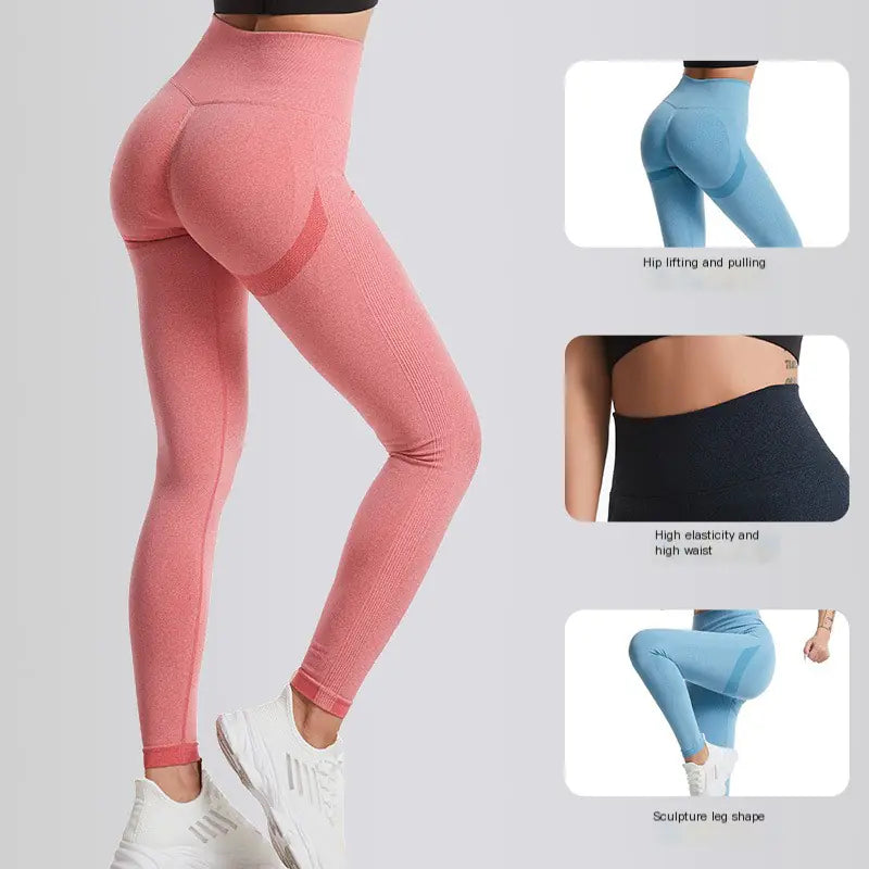 High-Waisted Butt Lifting Peach Yoga Pants
