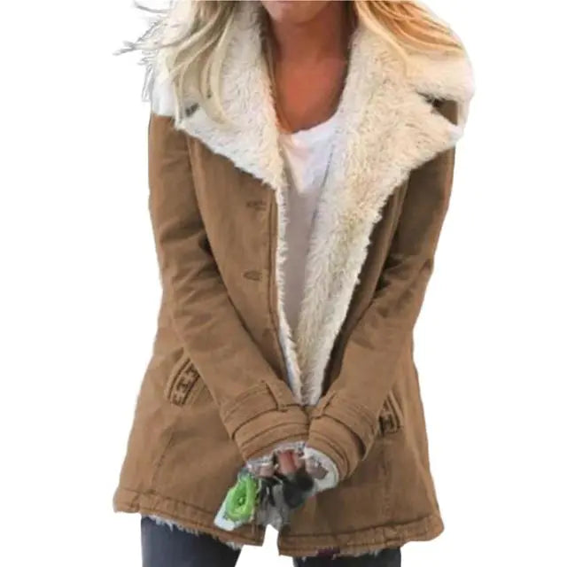 Thick Warm Hooded Parka Jacket for Women