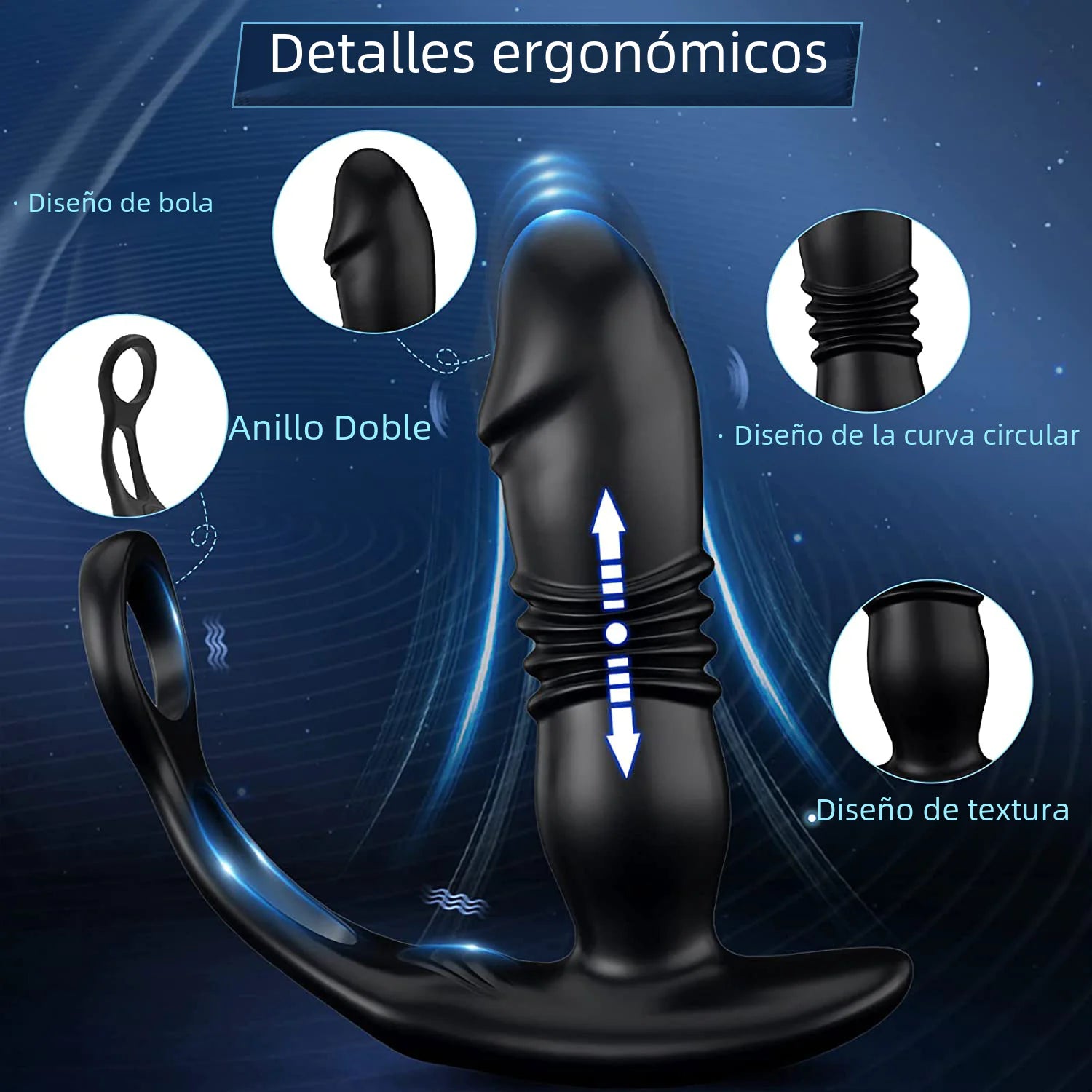 APP Dual Ring Remote Control Prostate Massager for Adults