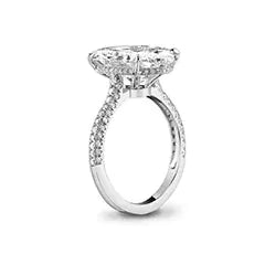 SONA 925 Silver Ring with 5-Carat Oval Cut Simulated Diamond