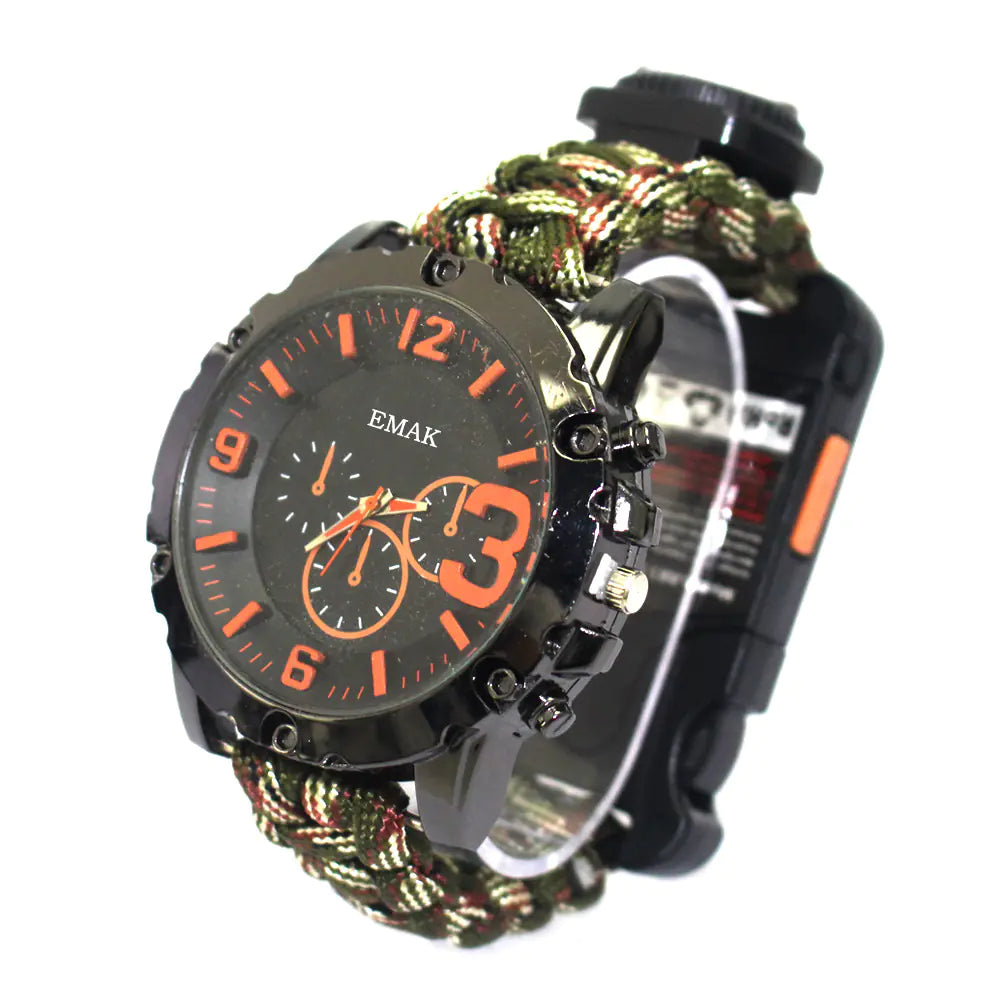 Outdoor Paracord Watch with Compass for Travel