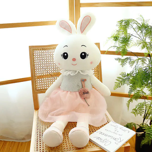 Kawaii Cartoon Rabbit Plush Toy for Kids' Bedroom Decor
