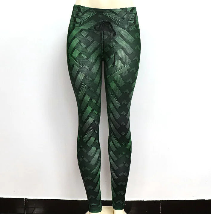 High Waist Printed Yoga Leggings with Stretch