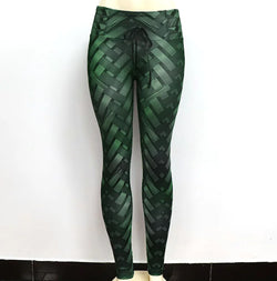 Bedruckte High-Waist-Yoga-Leggings mit Stretchanteil