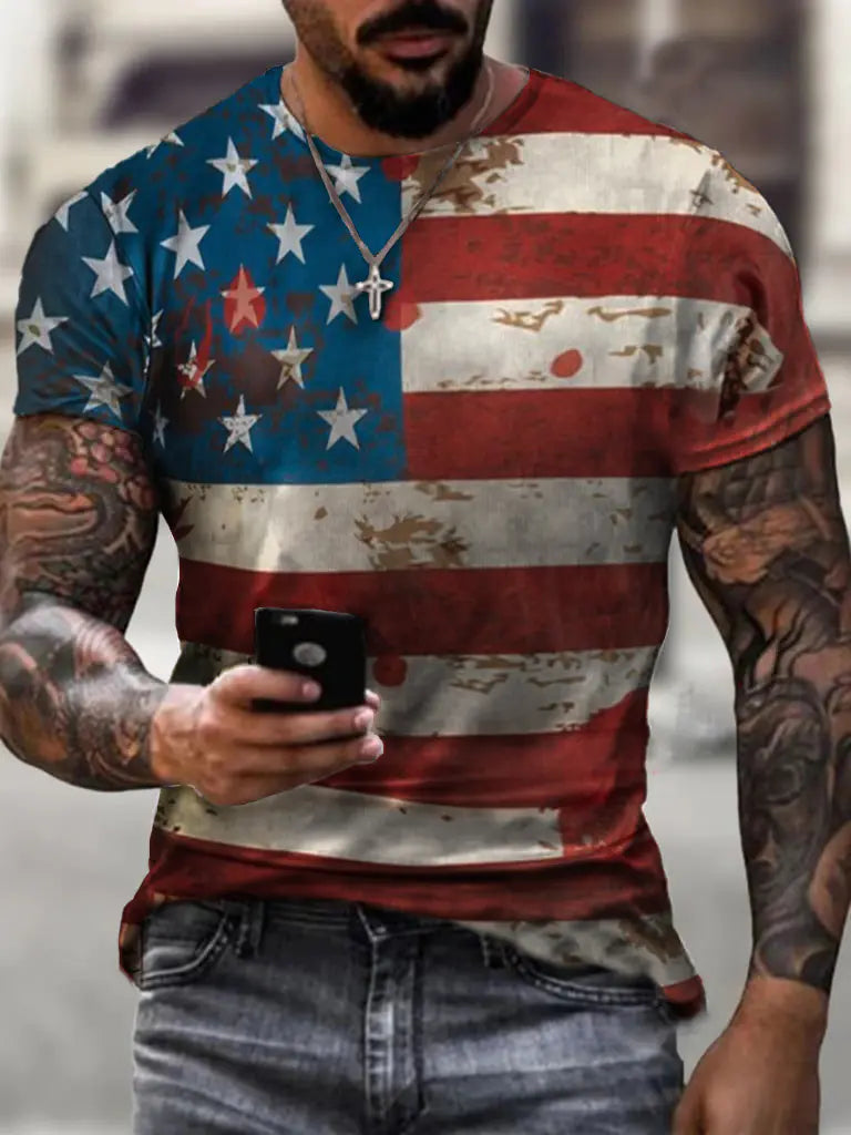 Men's Short Sleeve T-Shirt 3D Digital Print GULF