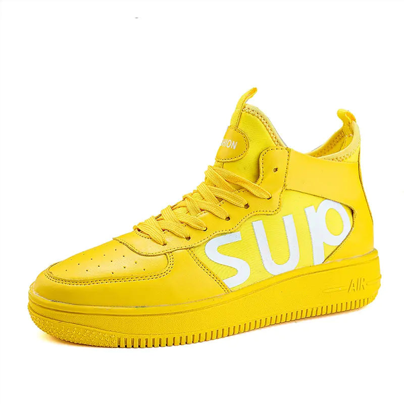 Men's Yellow High-Top Sneakers for Fall/Winter 45-46
