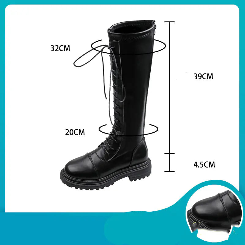 Breathable Leather Martin Boots with Thick Sole