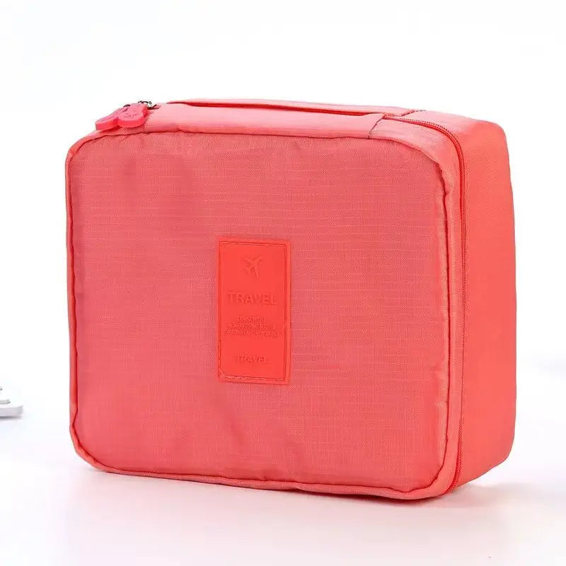 Pink Travel Pouch and Toiletry Organizer Bag Set