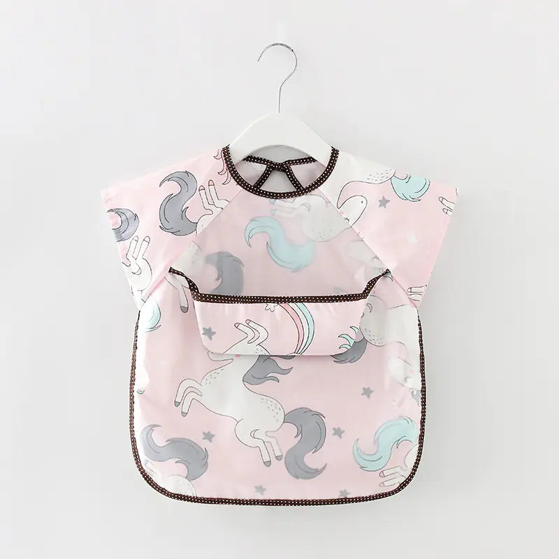 Waterproof Long Sleeve Kids Smock Apron for Eating