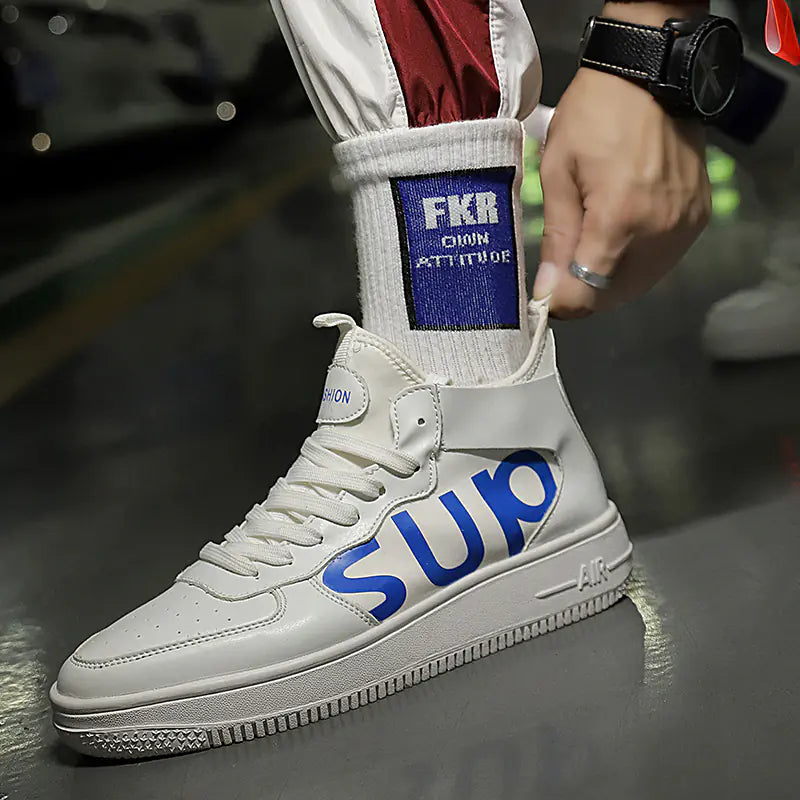 Men's Yellow High-Top Sneakers for Fall/Winter 45-46