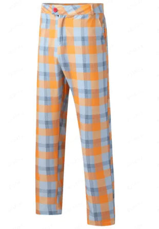 Casual Plaid Pants with Side Stripe Design
