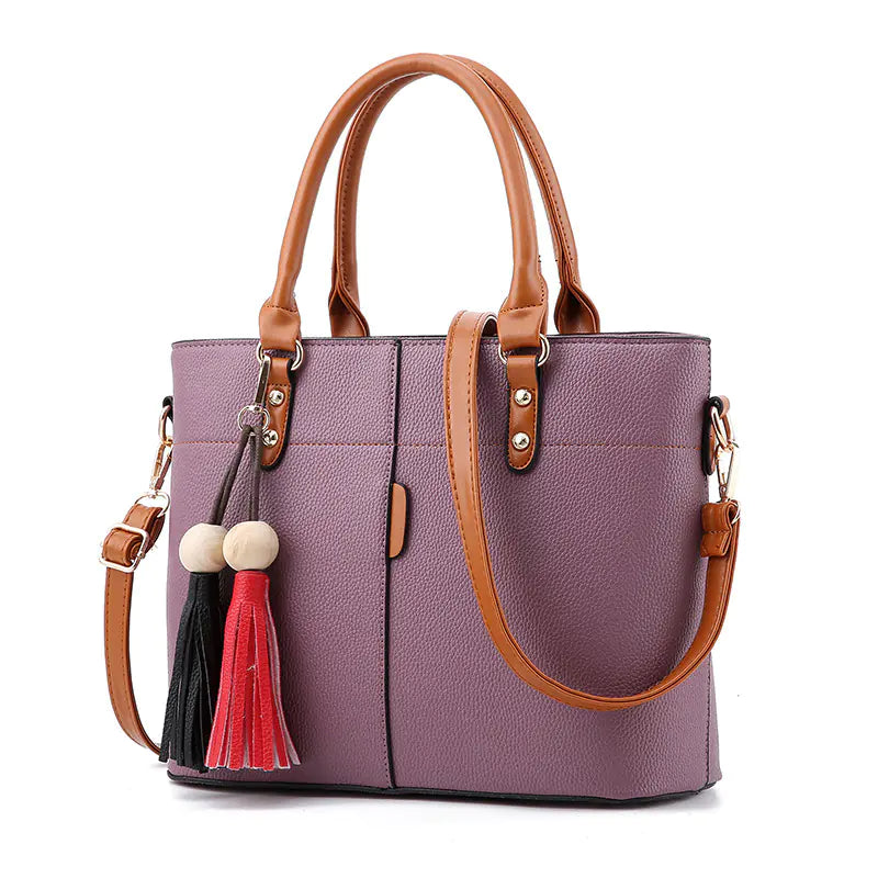 Stylish Large Capacity Litchi Pattern Handbag
