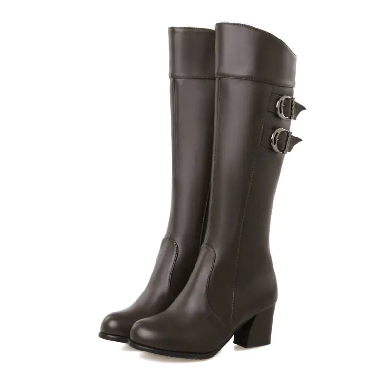 Nuevas botas Martin impermeables de tacón grueso para mujer
