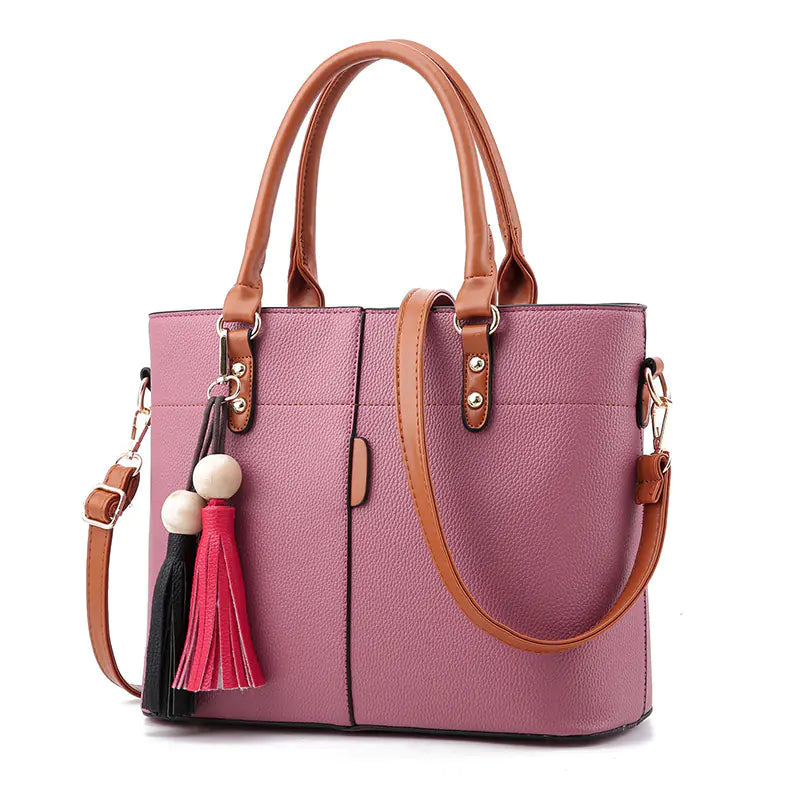 Stylish Large Capacity Litchi Pattern Handbag