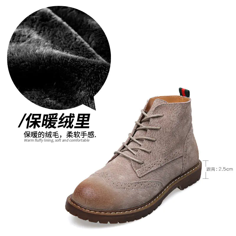 Botas Martin retro de ante con suela gruesa para mujer