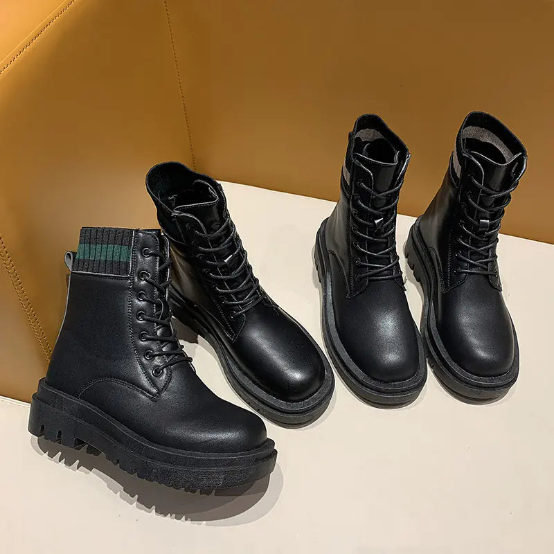 Trendy Chunky Sole Women's Martin Boots for Fall