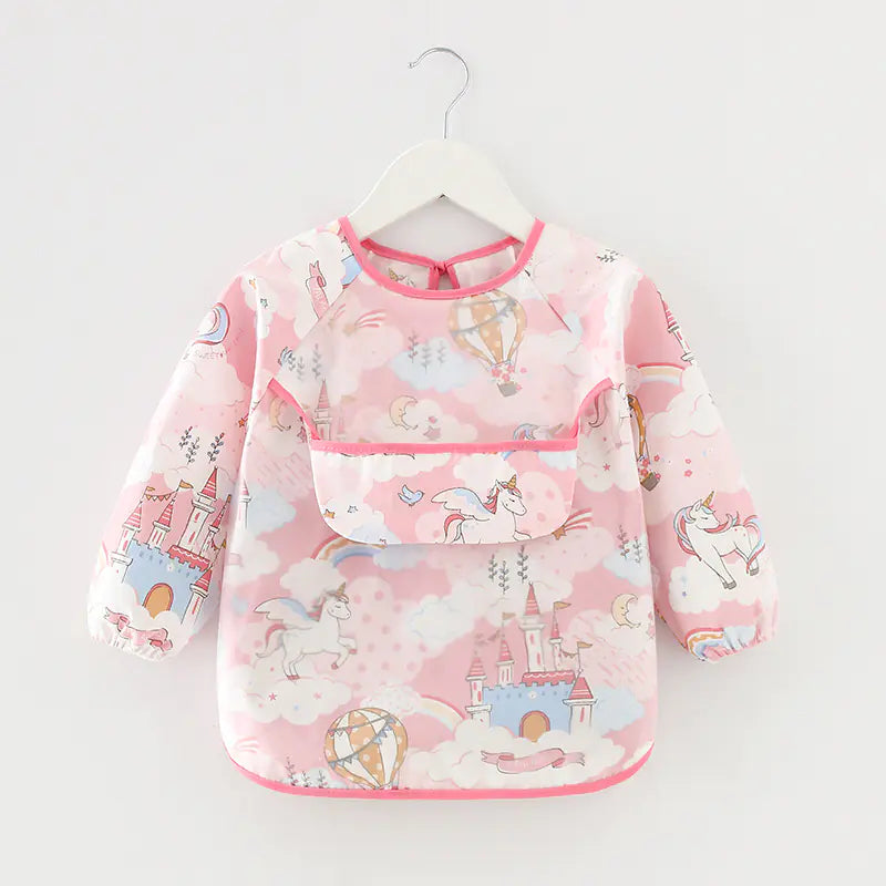 Waterproof Long Sleeve Kids Smock Apron for Eating