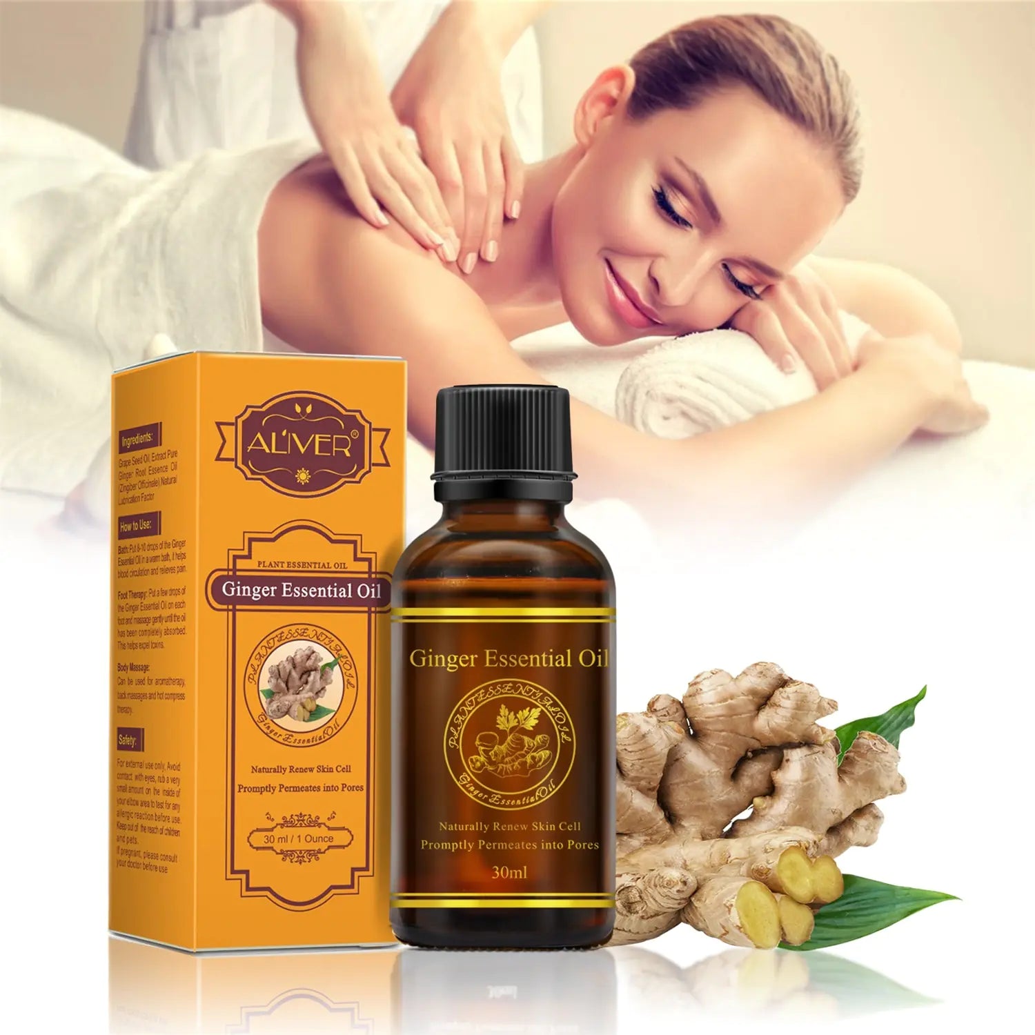 Ginger Essential Oil for Body Massage