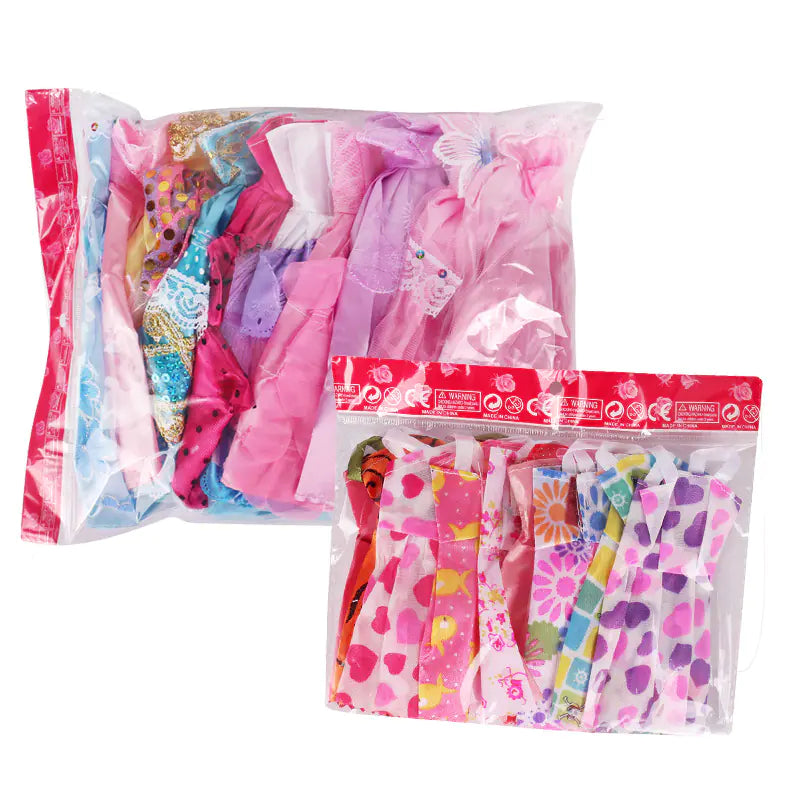 10-Piece Random Dress Set for Barbie Dolls