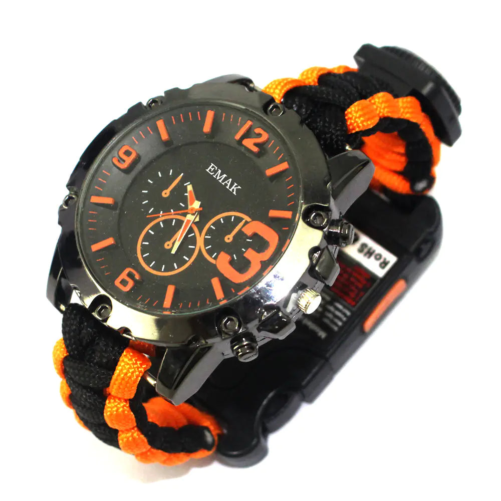 Outdoor Paracord Watch with Compass for Travel