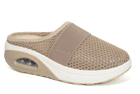 Plus Size Wedge Heel Baotou Mesh Casual Slippers