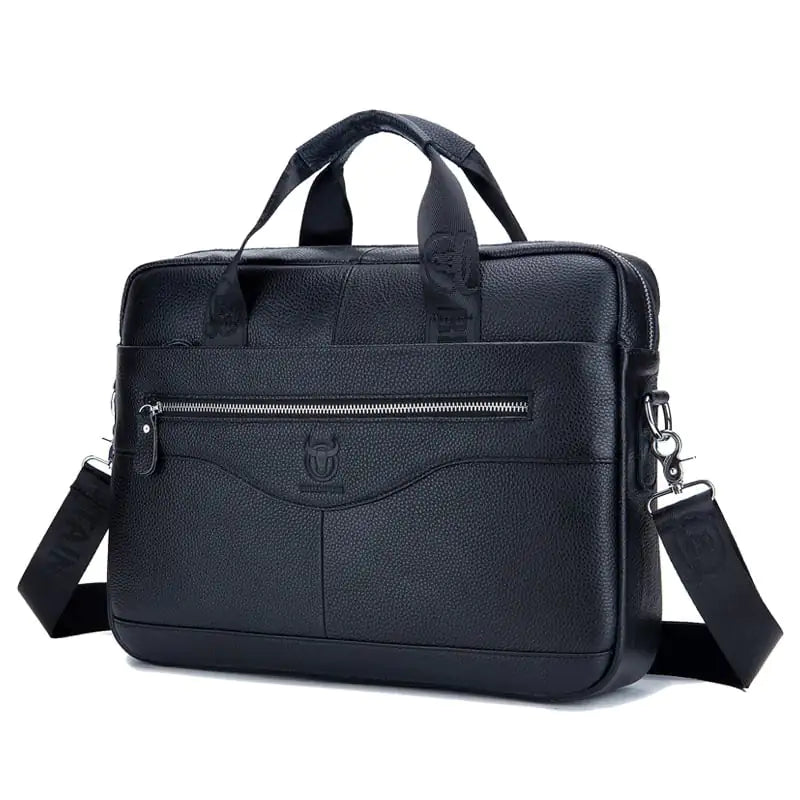 Men's Leather Laptop Briefcase - Top Layer Cowhide