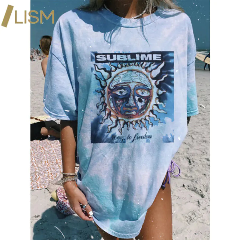 Graphic Harajuku Tie-Dye T-Shirt for Women - Summer