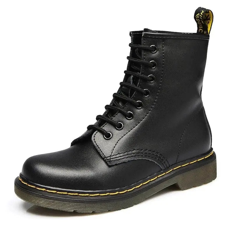 Women's British Style Chunky Heel Martin Boots