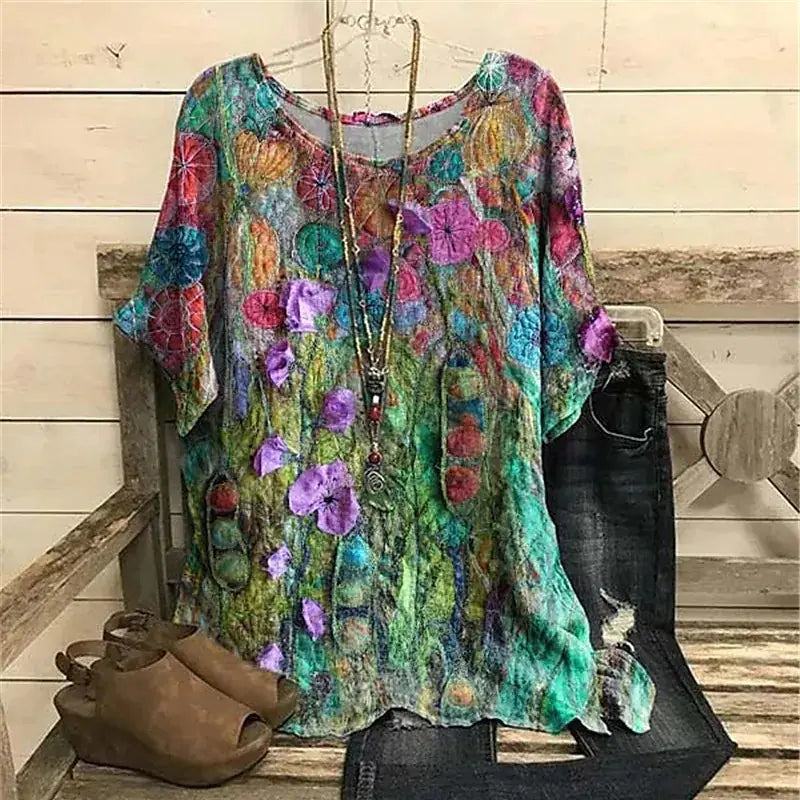 Floral Women's T-Shirt (Casual)