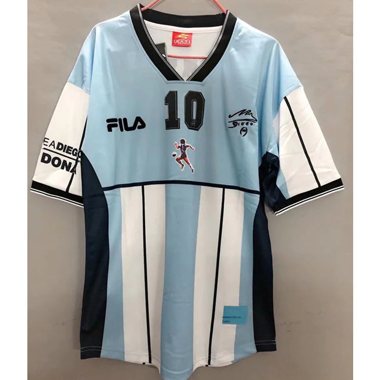 Retro Argentina Football Jersey Short Sleeve (Single Item)