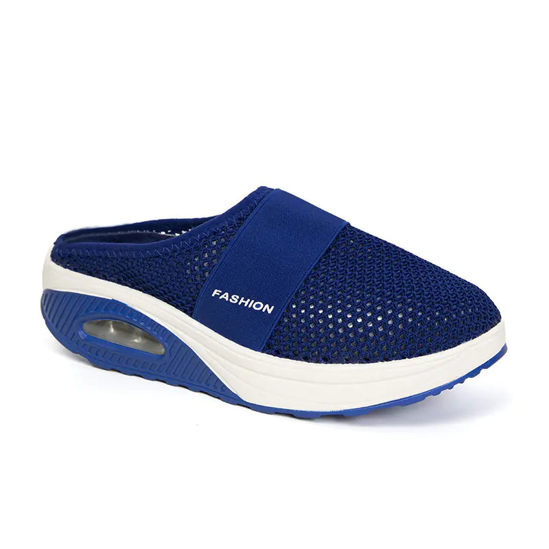 Plus Size Wedge Heel Baotou Mesh Casual Slippers