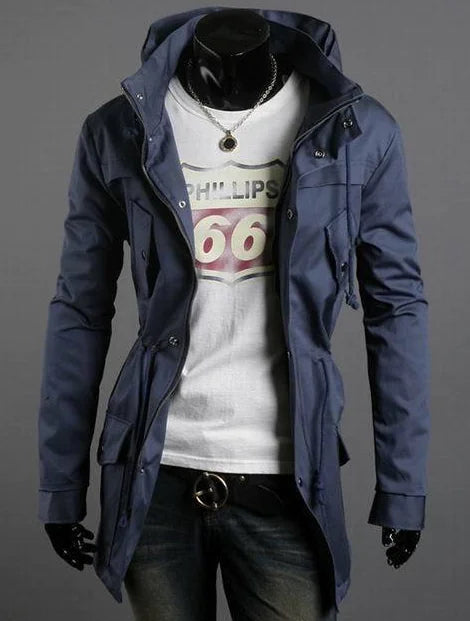 Men's Slim Casual High Collar Solid Color Jacket