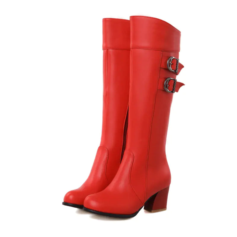 Nuevas botas Martin impermeables de tacón grueso para mujer