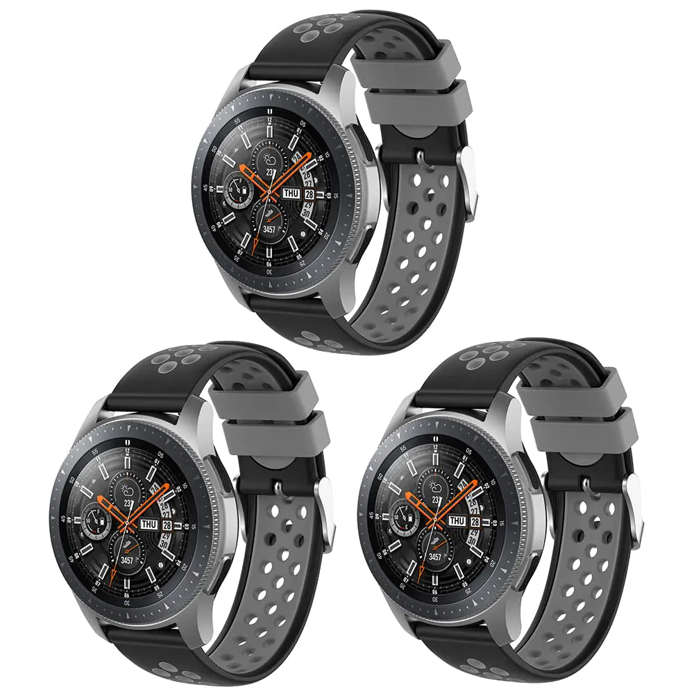 PINHEN 3 Pack 22mm Watch Straps for Men Watch 22mm Compatible with Samsung Galaxy Watch 46mm SM-R800 R800 Galaxy Watch 3 45mm R840 Gear S3 Classic and Frontier