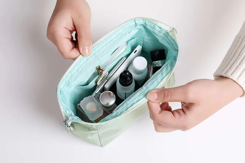 Portable Waterproof Solid Color Makeup Bag for Travel