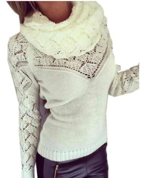 Cross-Border Exclusive Women's Long Sleeve Knit Sweater