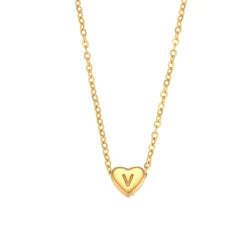 Halskette "Initial Love" – 18K vergoldeter Herzanhänger (Einzeln)
